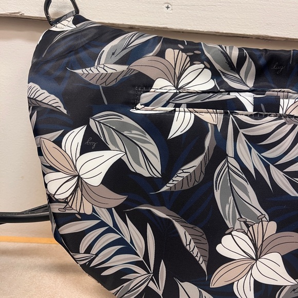 Lug Bag - Floral Black and White Hippy Crossbody Bag - Picture 4 of 10